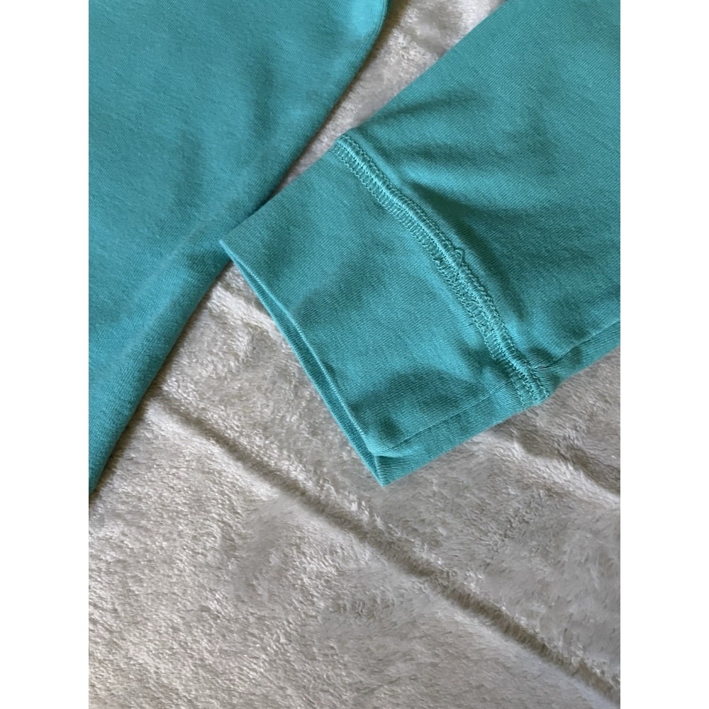 Jones New York Sport Aqua Blue 3/4 Sleeve Boat Neck Top Size Large 100% Cotton - Picture 4 of 9